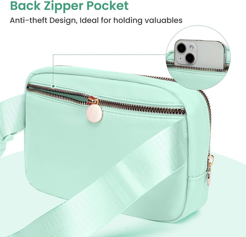 YQE Belt Bag Fanny Pack Crossbody Bags with Initial Letter Patch, Waist Packs Everywhere with Adjustable Strap, Cute Stuff Birthday Gifts for Teenager Girls, Cool Stuff for Teens Girl (Green, A) - Image 4